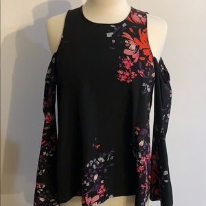 Rachel Roy black and red floral blouse